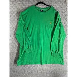 Polo Ralph Lauren Shirt Green Long Sleeve Casual Pocket Tee Men 4XLT